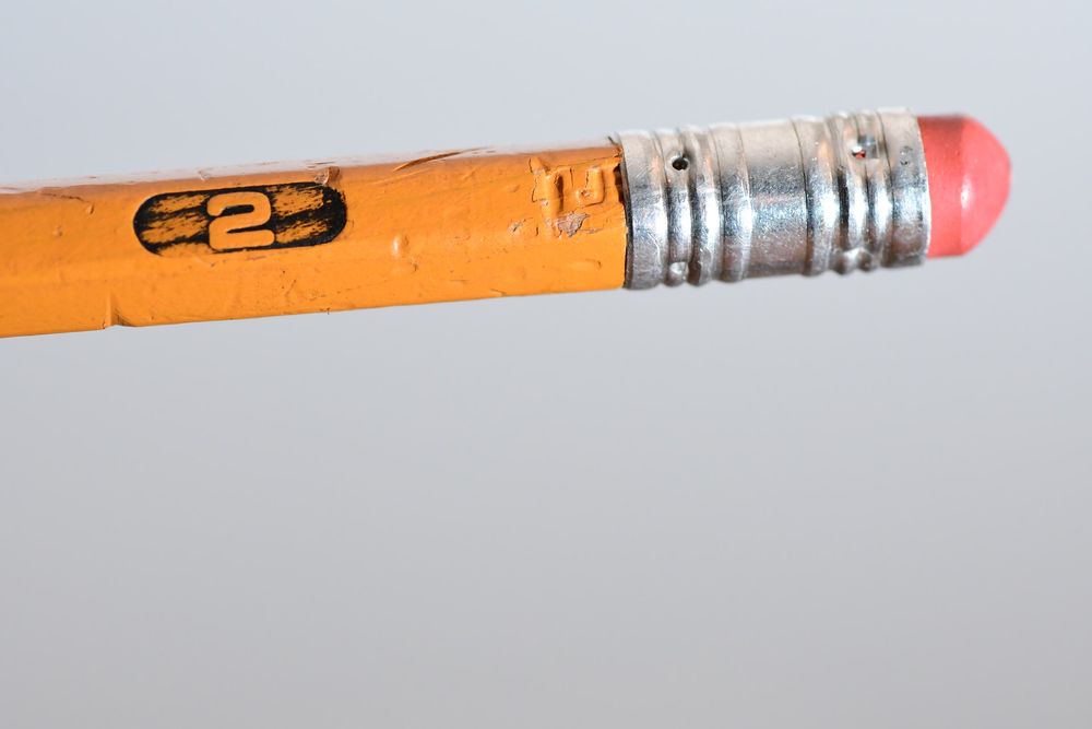 anxiety chewed pencil